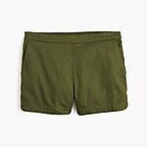J Crew Pull-On Cotton Twill Shorts - Deep Moss